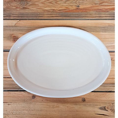 Piatto da portata ovale in ceramica bianca