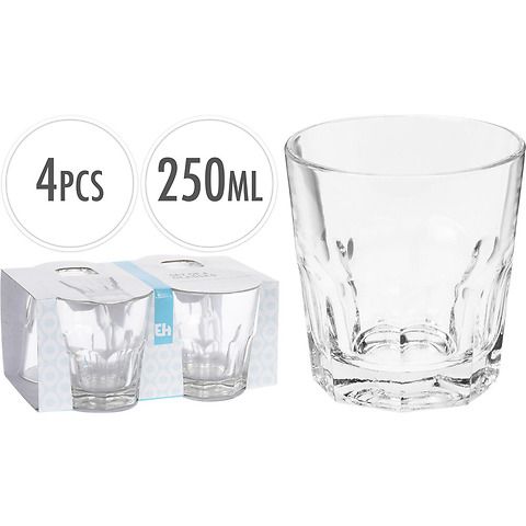 Set 4 bicchieri in vetro per acqua
